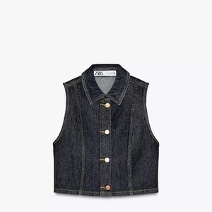 Zara women’s Dark Gray Denim Vest